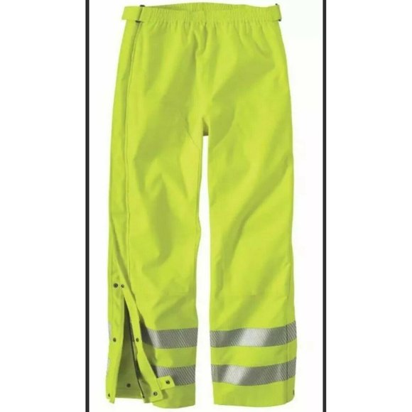 Carhartt Men's High Visibility Class 3 Waterproof Pants 100497 Yellow 2XL *Read - Picture 1 of 9